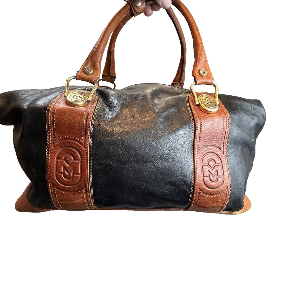 Marino Orlandi Huge Duffle Travel Bag Italy Leather Weekender Doctor Getaway Bag
